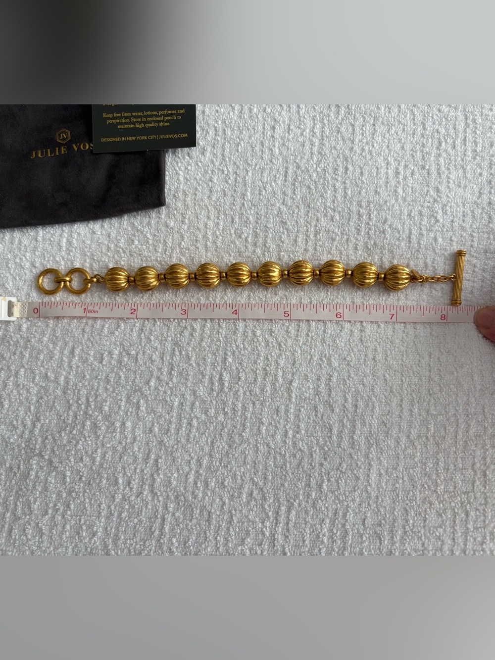 Julie Vos Gold Ribbed Bead Cirque Toggle Bracelet - Picture 3 of 3